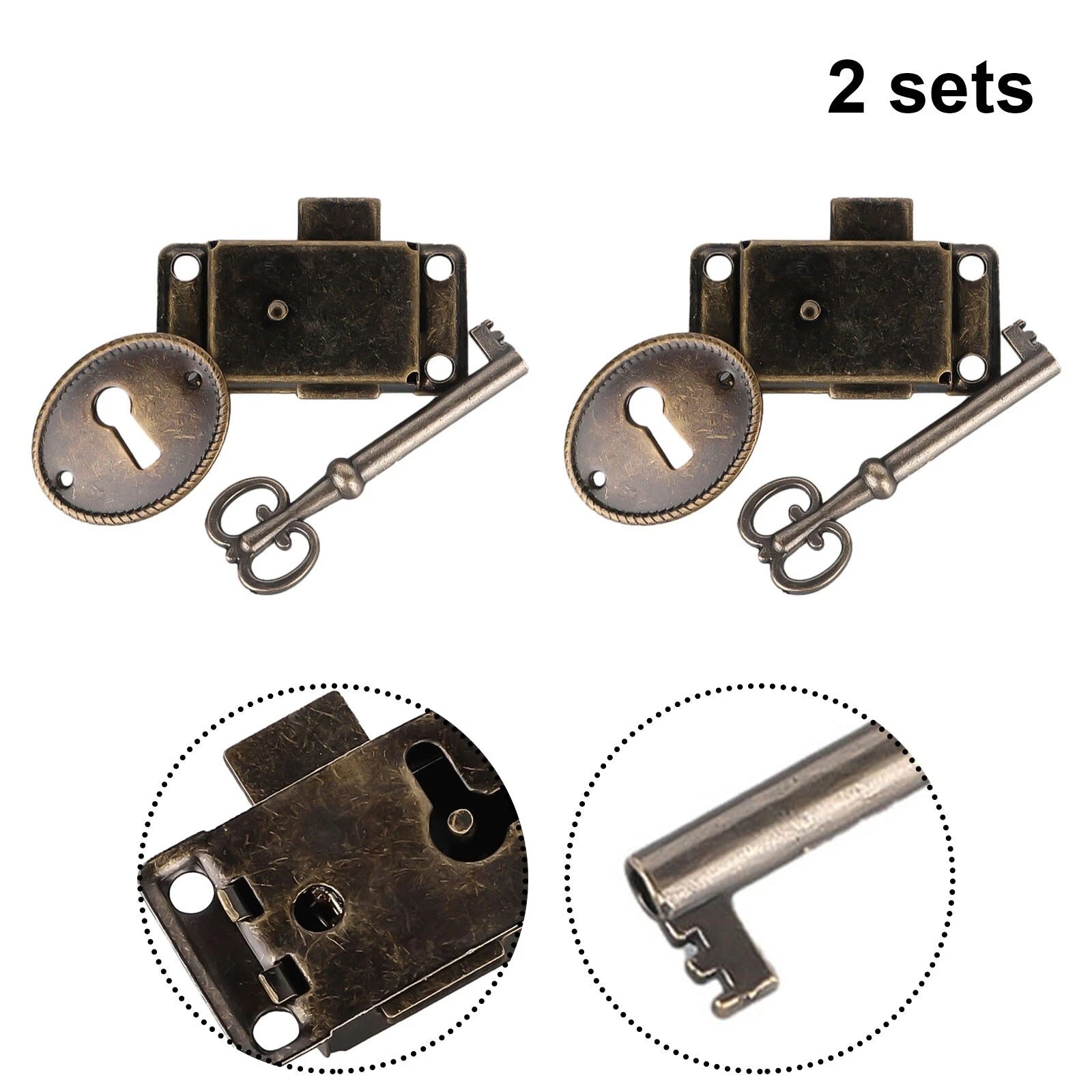 With Keys Cabinet Door Lock 2 Sets Antique Closet For Drawer