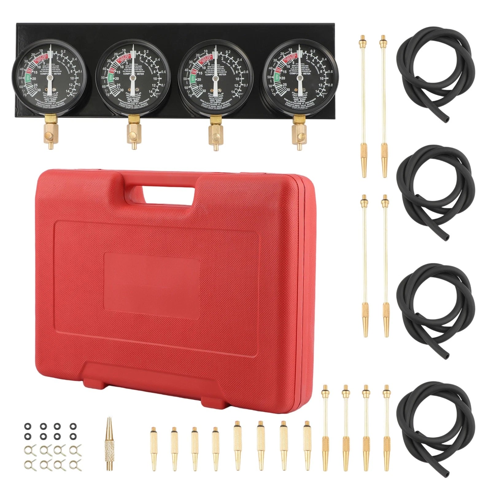 Carburetor Synchronizer Fuel Vacuum Adjust Tool Kit Rubber Pipes