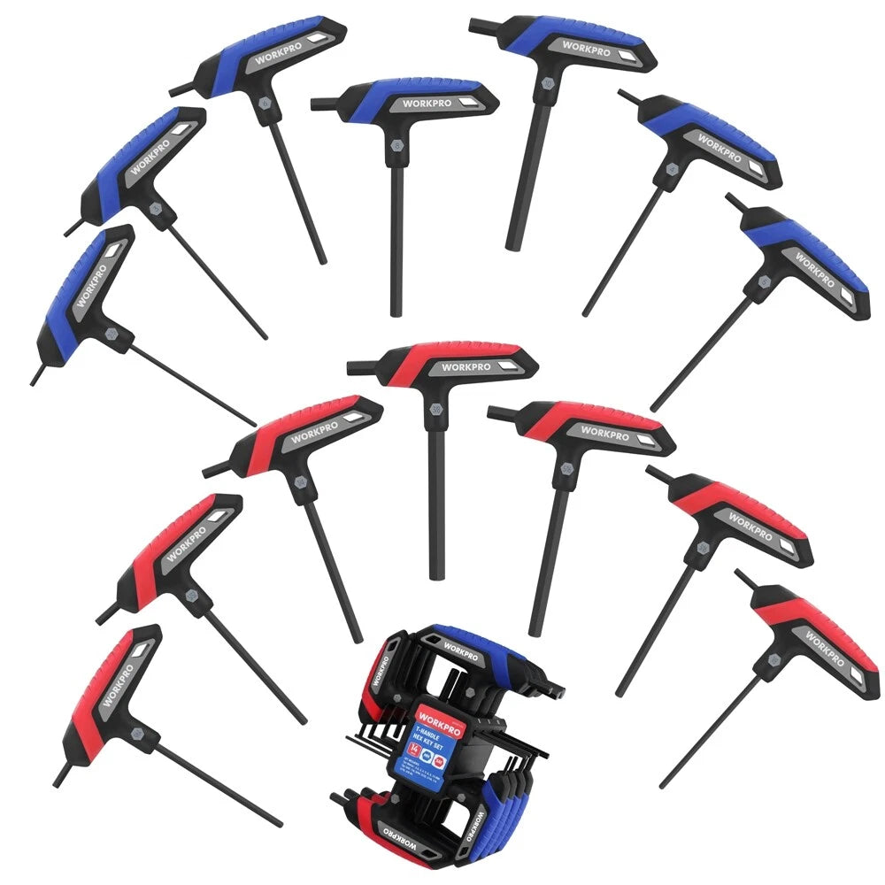 14-piece T-handle Allen Wrench Set, Metric & Sae T Handle Hex Key