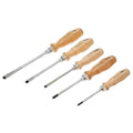 Felo Screwdriver Wooden Handle Slotted/Philip<wbr/>s 5 Piece Set