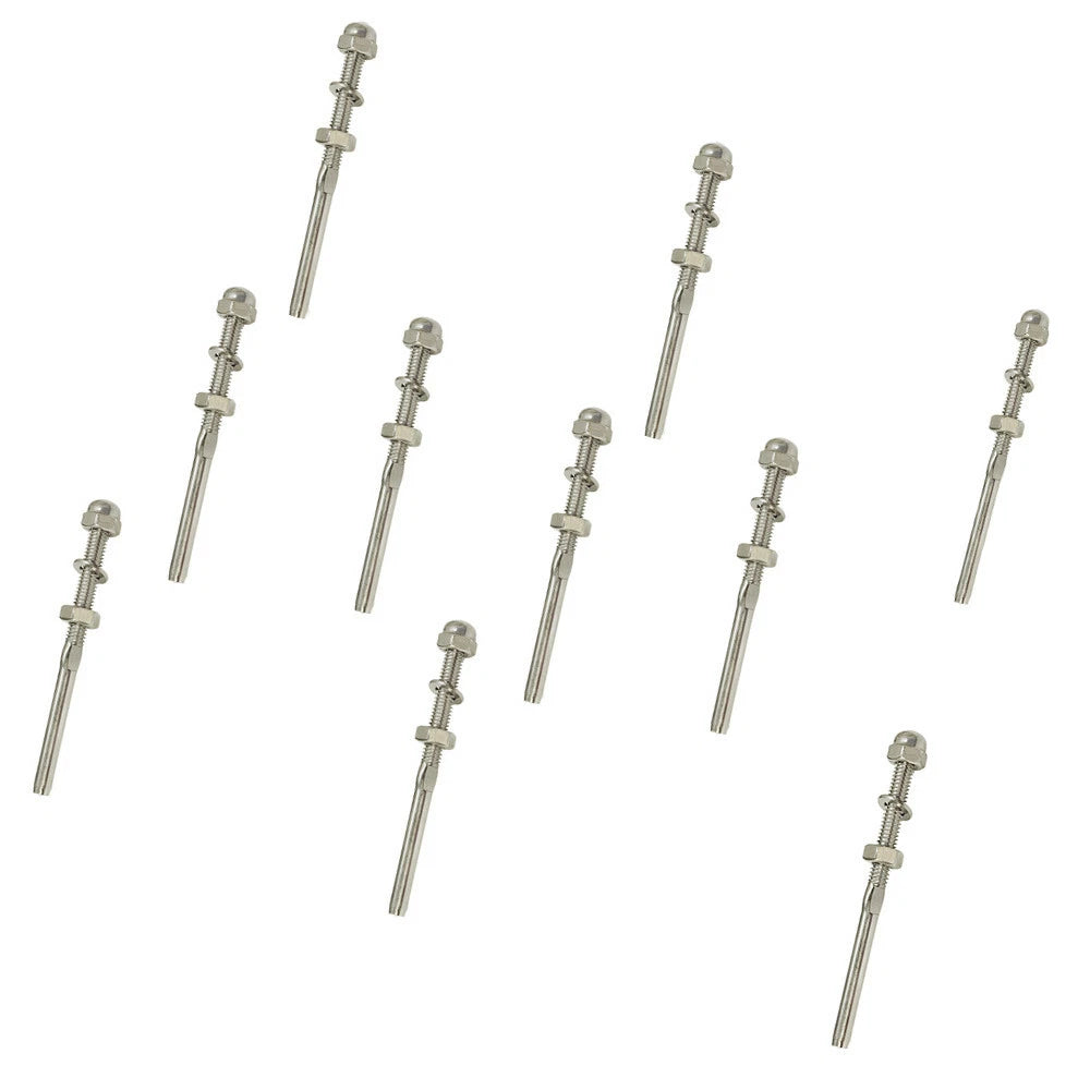 Stainless Steel Swage Threaded Tensioner End Fittings 3/16" Cable