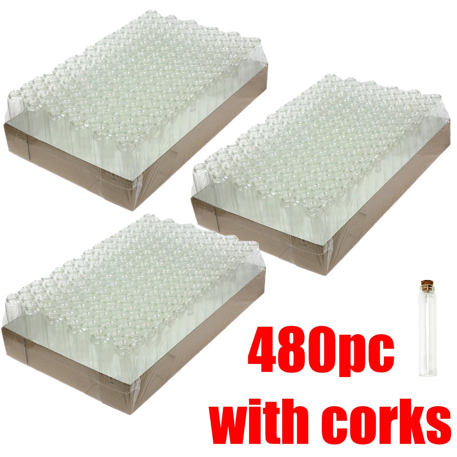 4.8" Clear Glass Tube W/cork Pre-roll Joint Blunt Cig Vials Storage