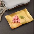 Gold Tone Wave Edge Stainless Steel Tray For Snacks Seafood And Cheese