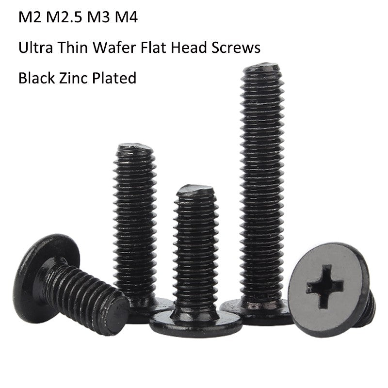 Phillips Thin Wafer Flat Head Screws - M2 to M4