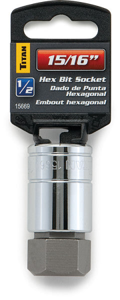 Titan 1/2-Inch Drive 15/16-Inch Hex Bit Socket by Titan
