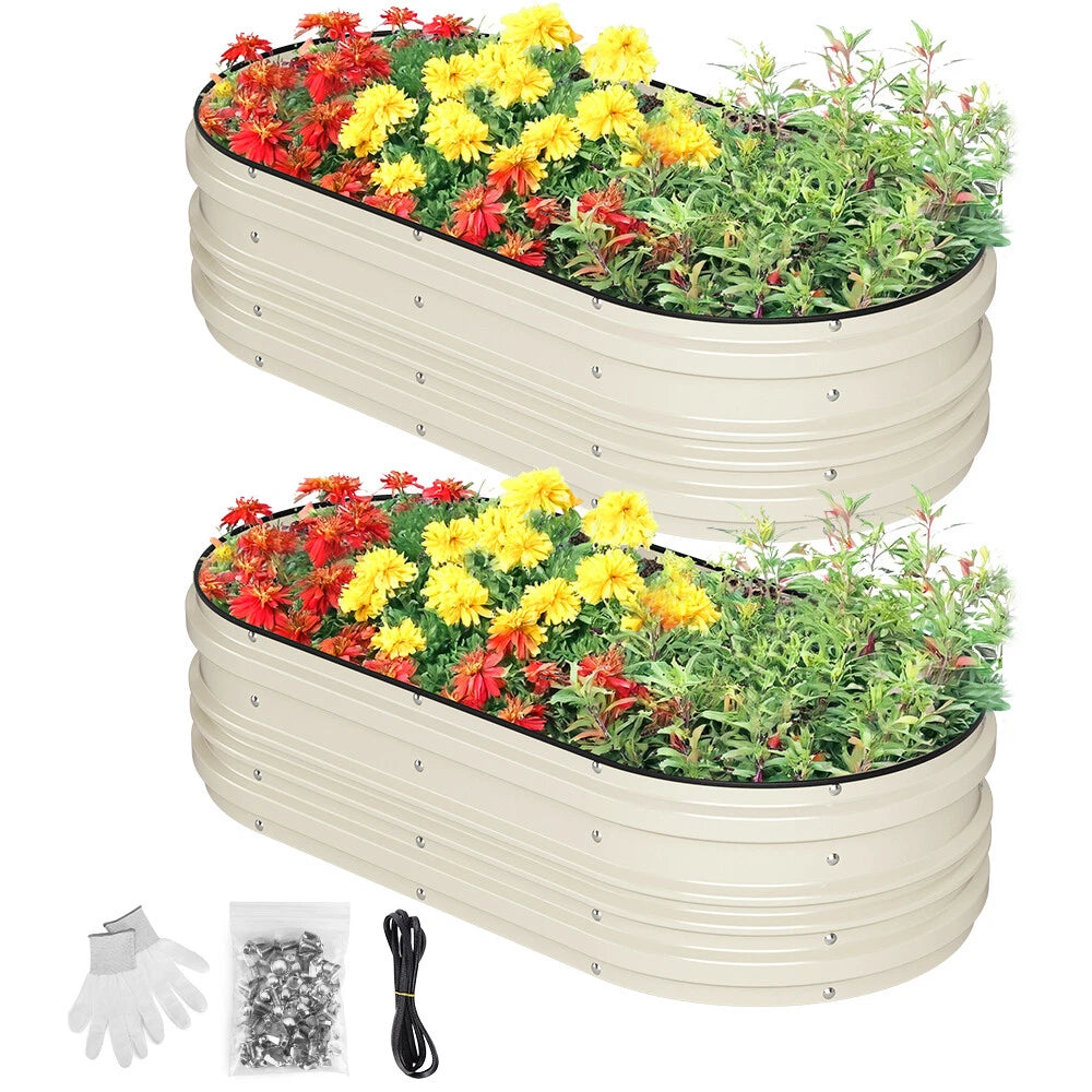 Workpro 4x2x1ft Galvanized Raised Garden Bed Set Rust & Corrosion