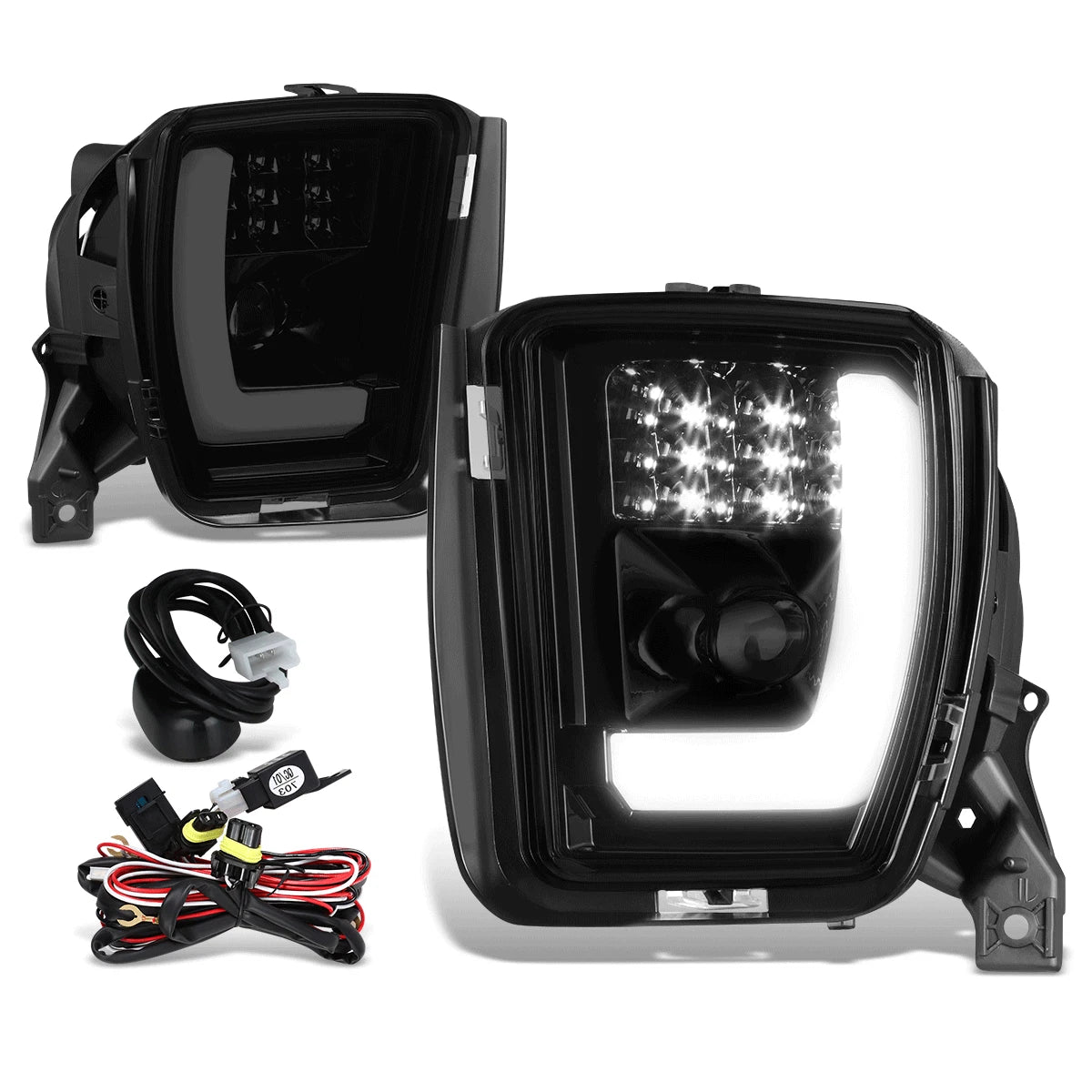 Fit 13-22 Ram 1500 Classic Led Projector Fog Lights Bumper Lamps