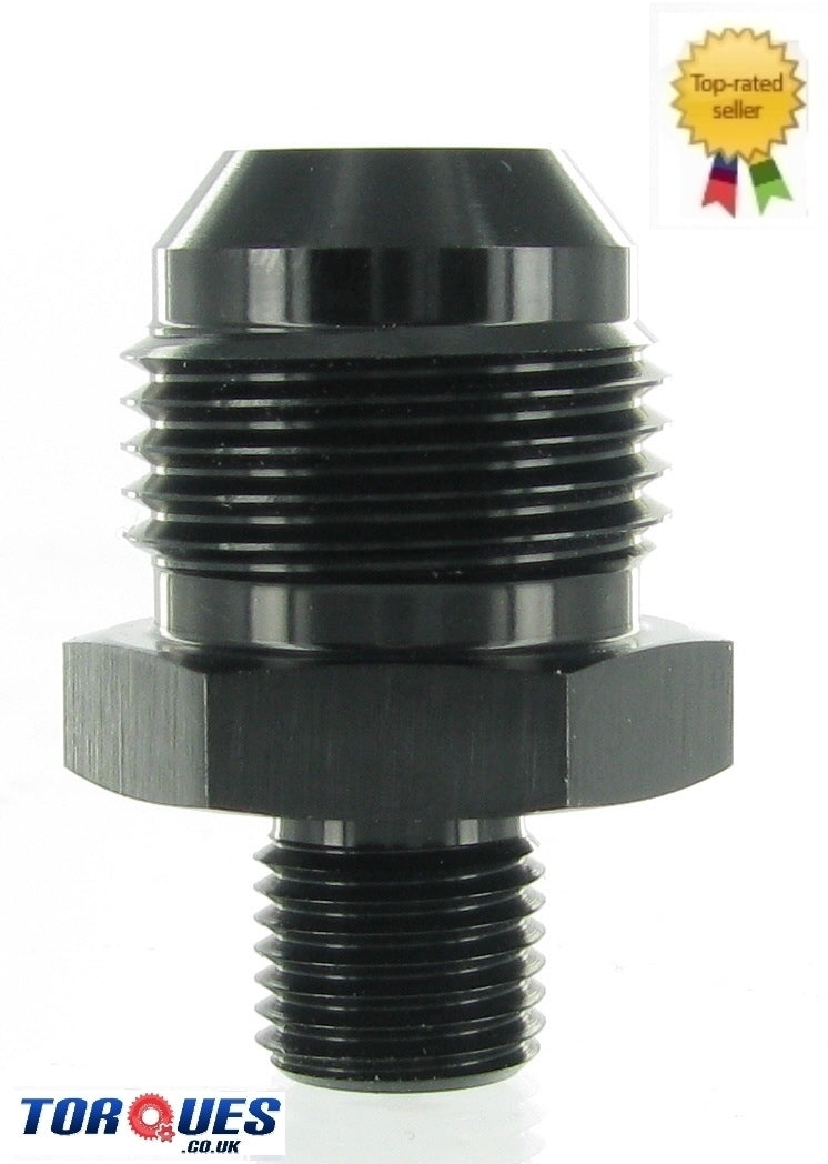 AN -10 (AN10 JIC -10 ) to M12x1.25 Metric Straight Adapter Black