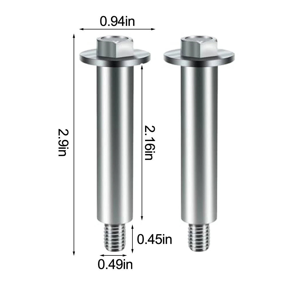Axle Bolt Kit Rear Axle Bolt Lawn Mower Fasteners 2-piece Set Metal