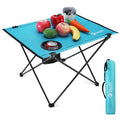 VILLEY 22-inch Portable Folding Camping Table 2 Cup Holder Carry Bag