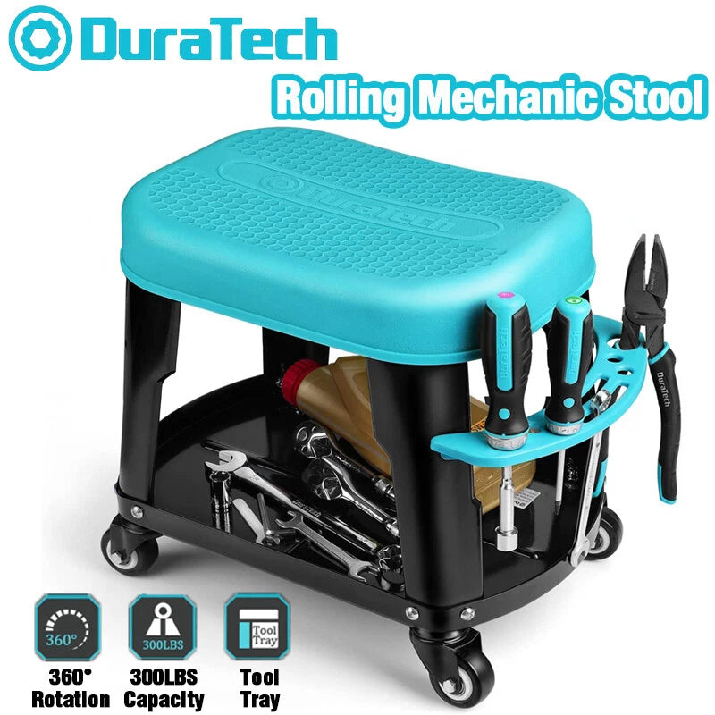 Duratech Rolling Mechanic Stool Heavy Duty Garage Creeper Seat Tool