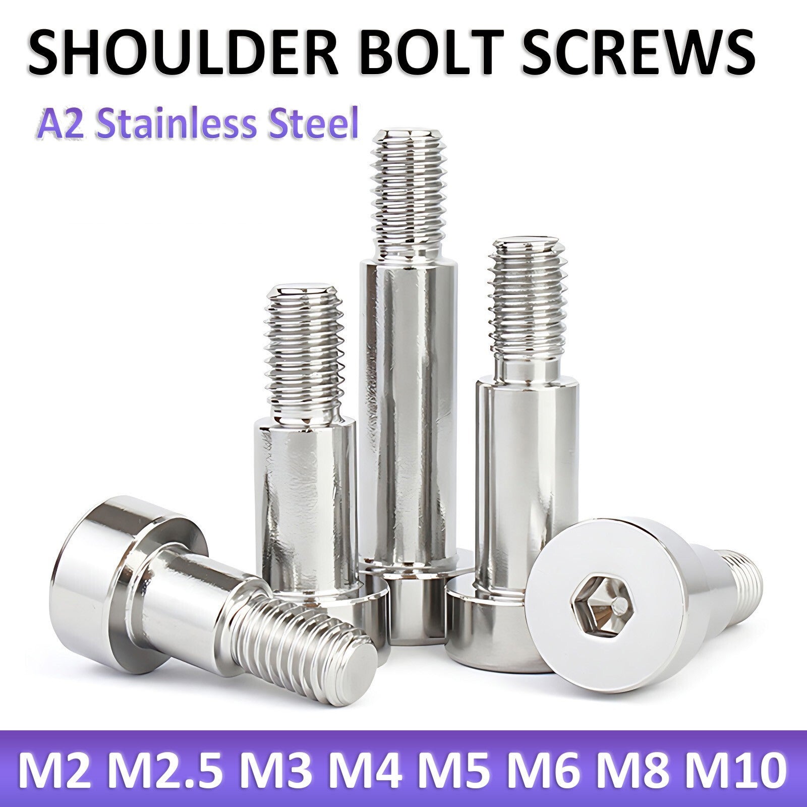 M2 M2.5 M3 M4 M5 M6 M8 Shoulder Bolt Screws A2 Stainles