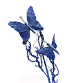 Blue Artificial 31" Glitter Butterflies Dead Twig Spray Floral Decor
