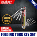 10 PC Folding Locking Torx Hex Key Allen Wrench Driver Set Tamper