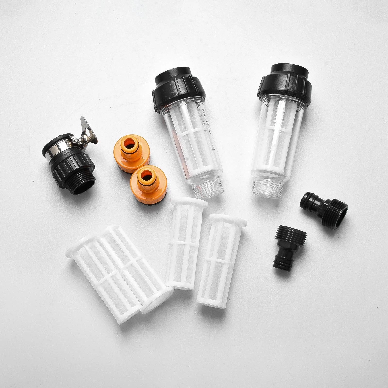 Garden Hose Water Pre-filter, Transparent Housing, Twist-open For