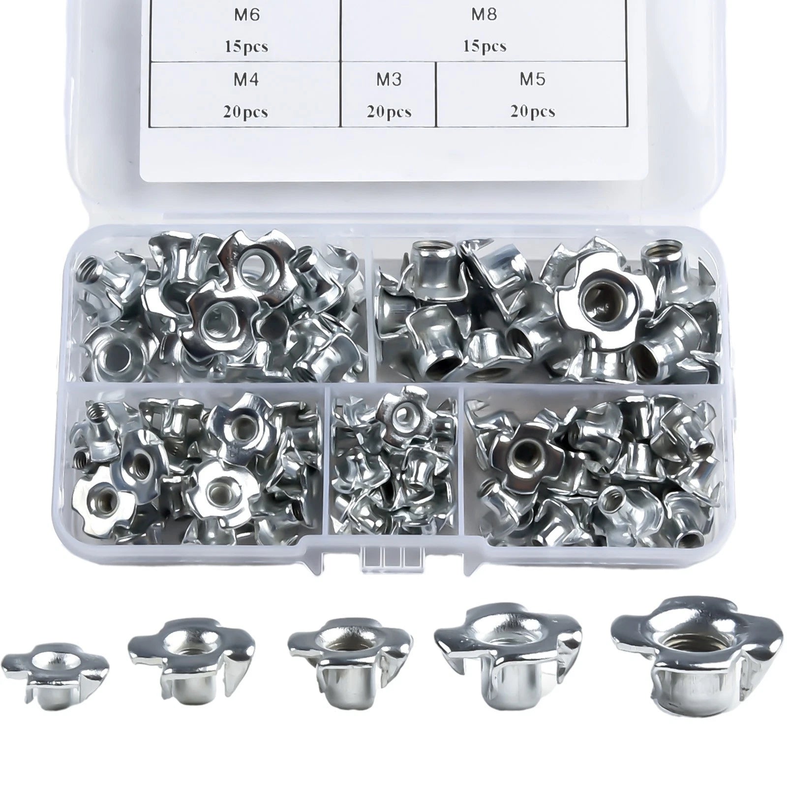 Sturdy Four Pronged T Nuts For Wood For Various Projects 90 Pack
