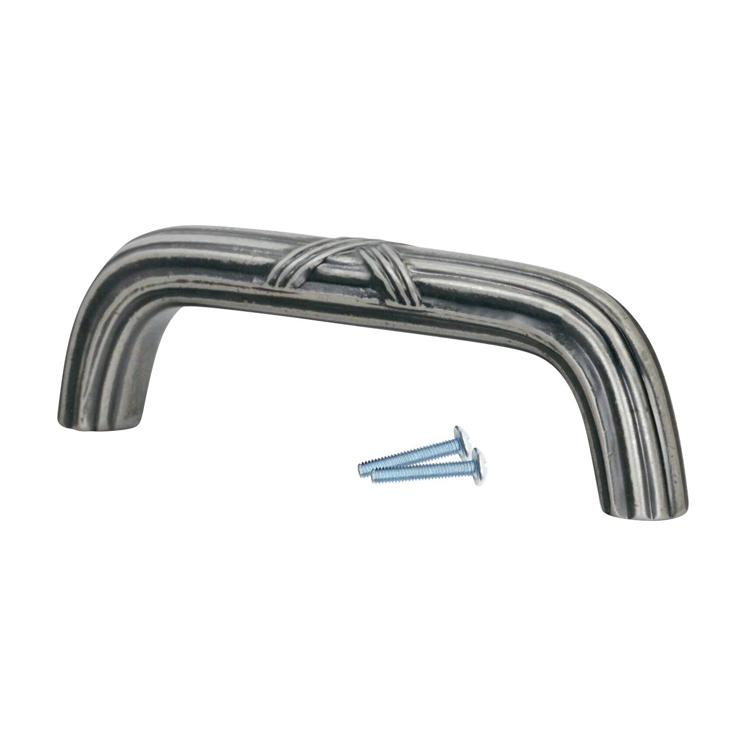 Rok Classic Crisscoss Style Pewter Kitchen Cabinet Pull Handle 3"