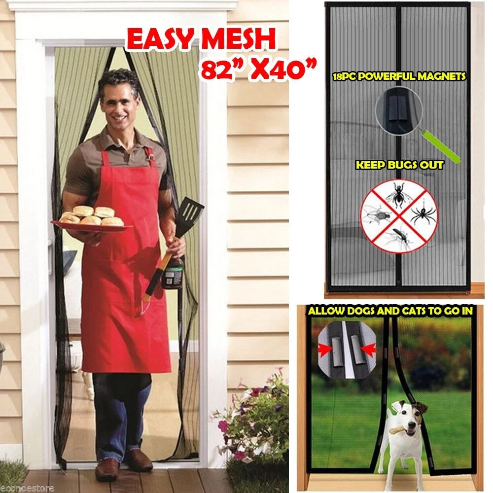 Easy Mesh 82" X 40" Magnetic Holding Closing Bug Screen Easy Mesh