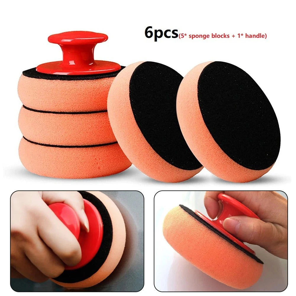 Drop Car Wax Wash Polish Pad Sponge For Cleaning Foam Kit Microfiber