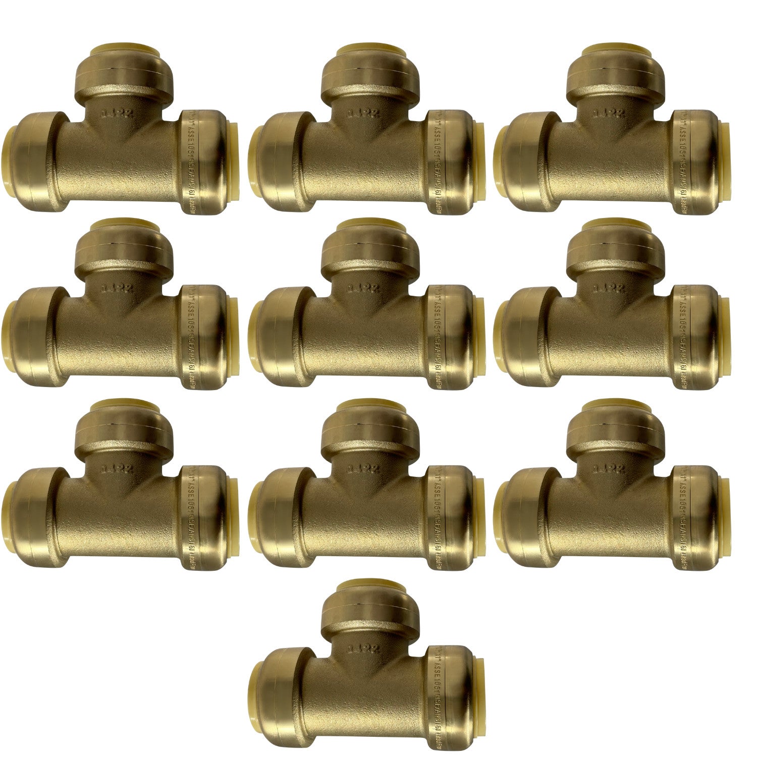 XFITTING 1" Push Fit Tee Fitting - 10 Pack