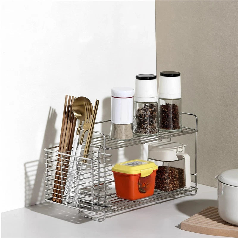 Stainless Steel Kitchen Utensil Holder Wall Mounted Chopstick