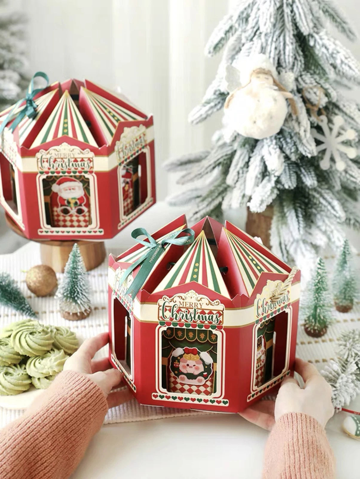Christmas Kraft Paper Gift Box Candy Cookie Cupcake Toy Holiday Party