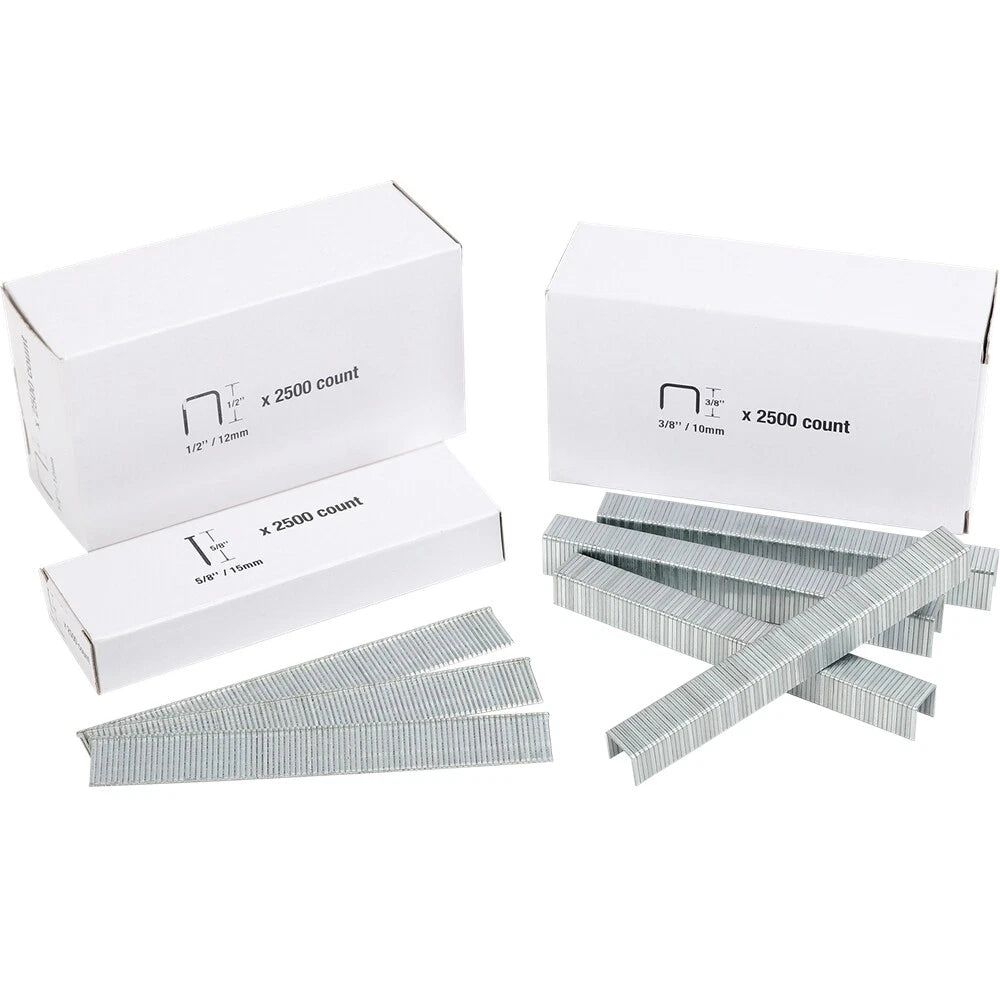 7500 Count Heavy Duty T50 Staple Brad Nails 1/2" (12mm) 3/8" (10mm)