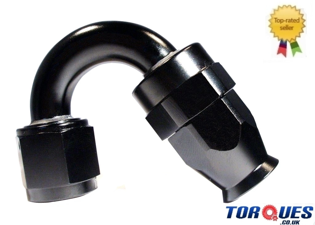 AN-6 150 Degree Stealth Black PTFE Hose Fitting by Unbranded