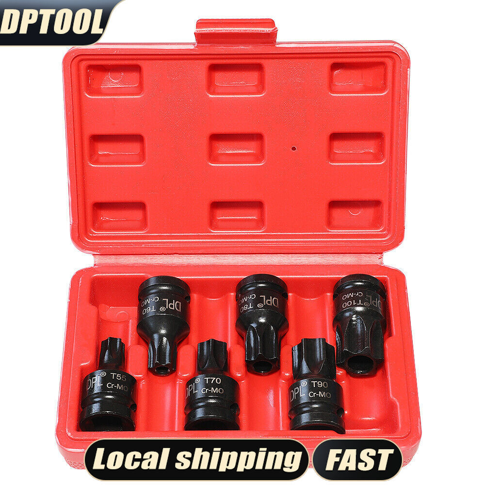 Vw Audi 6PC 1/2" Dr Impact Star Torx Bit Socket Set T55 T60 T70 T80