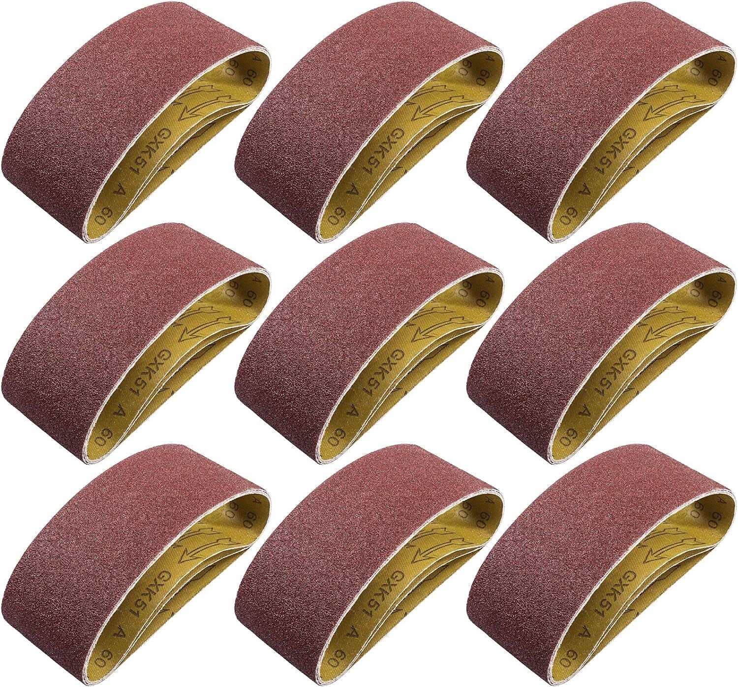 3x18 Sanding Belts 60pcs Aluminum Oxide 40–400 Grit by Unbranded