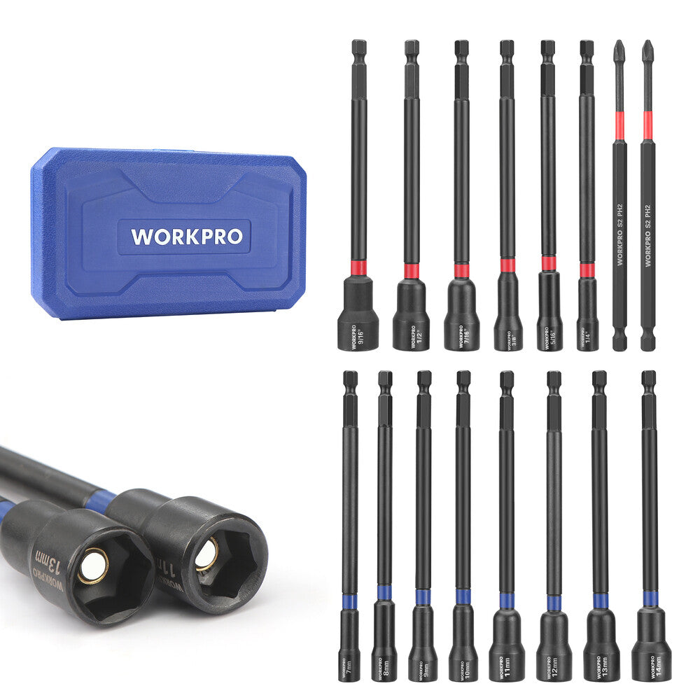 Workpro 3PCS Drill Bit Extension Set with Magnetic Quick Release