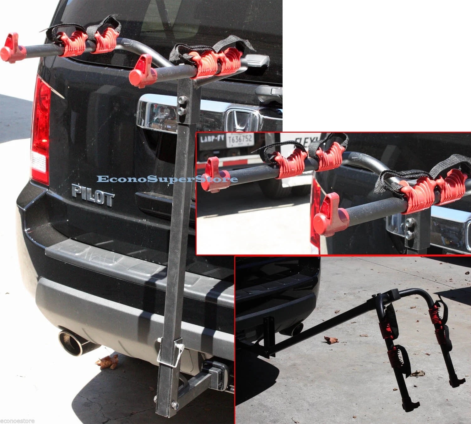 Hitch Mounted Two 2 Bike Bicycles Rack Carrier Fit 1-1/4" & 2"