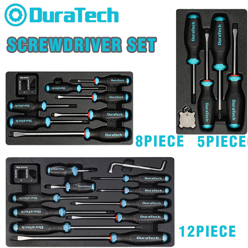 DURATECH 5PC/8PC/12PC Screwdrivers Phillips Slotted Screwdrivers S2