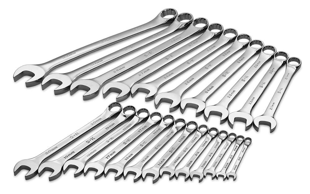 Sk Tools Sk86225 Metric Wrench Set Chrome 12pt Regular