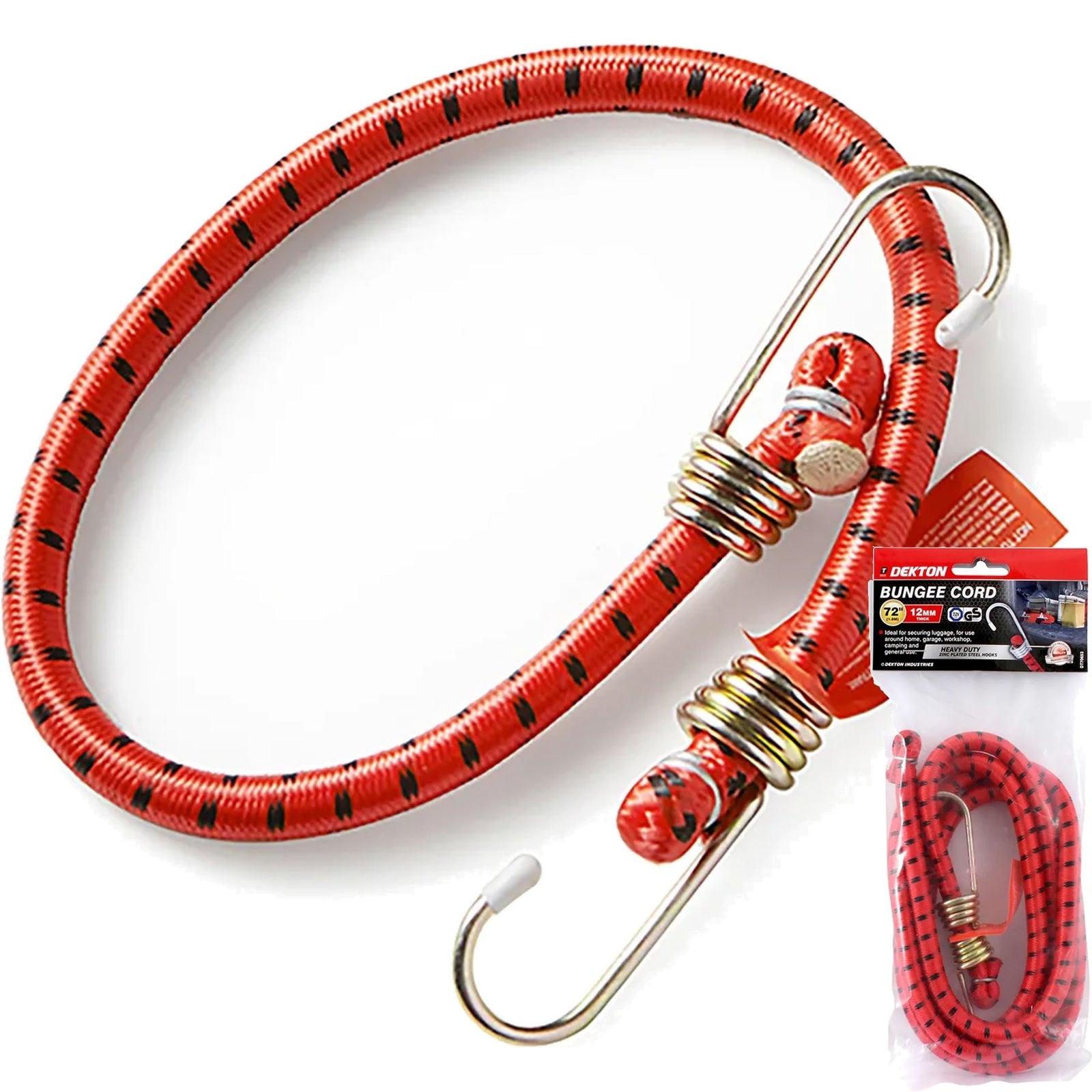 Dekton 12mm Elastic Stretch Bungee Cords Hooks Cables T