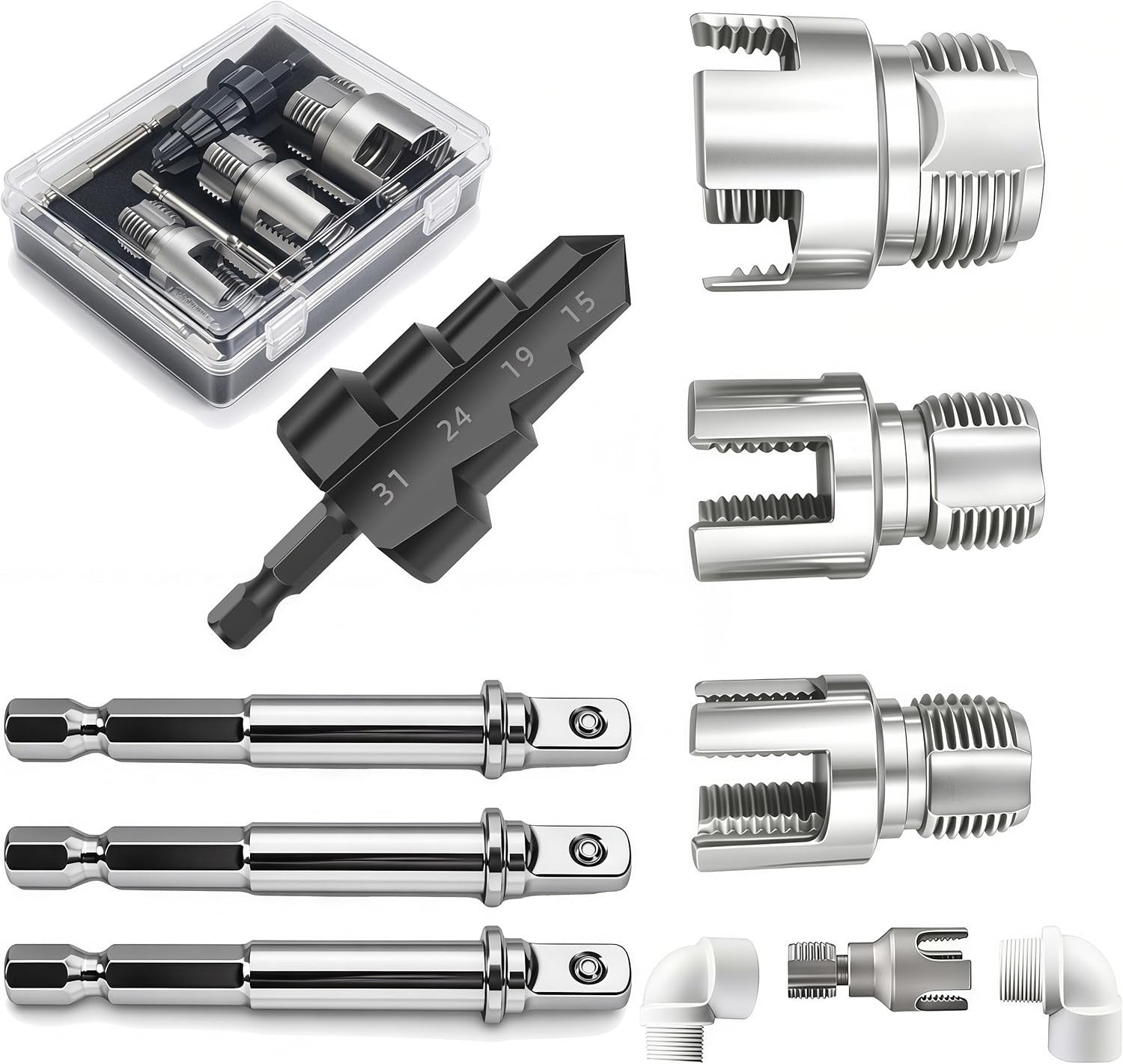 Pvc Pipe Threader, 7PCS Internal & External Pvc Pipe Threader with