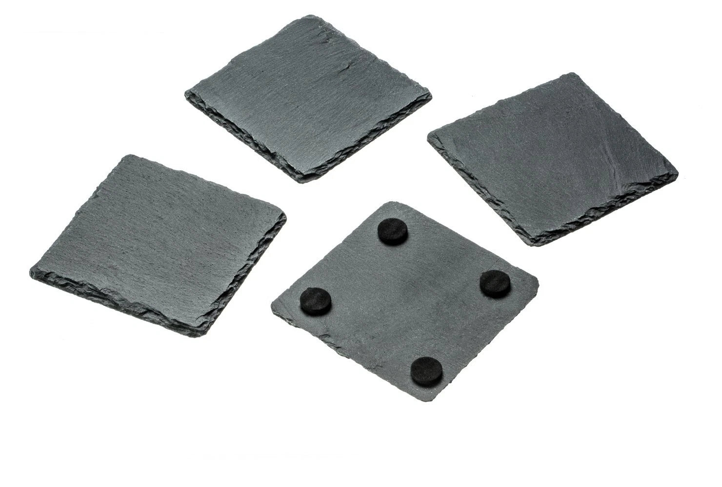 Set Grey Slate Coaster Drinks Cups Coasters Natural Square Drink