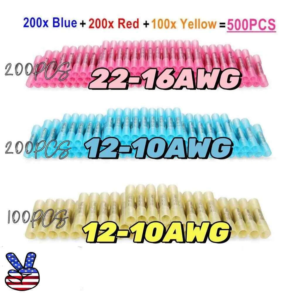 Waterproof Heat Shrink Butt Wire Splice Crimp Connectors Terminals Kit