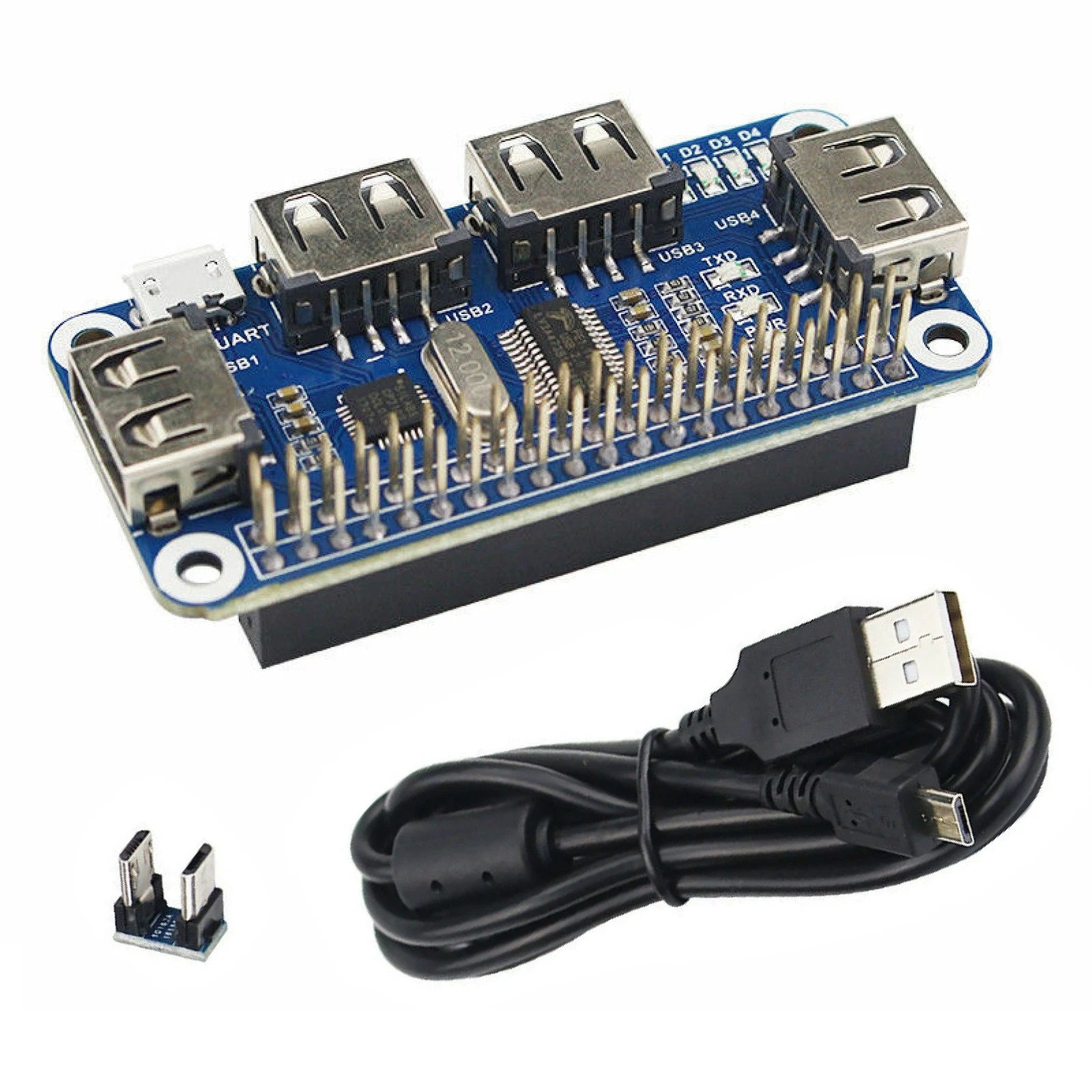 Durable 4 Port Usb Hub Usb To Uart Debugging For Raspberry Zero/w