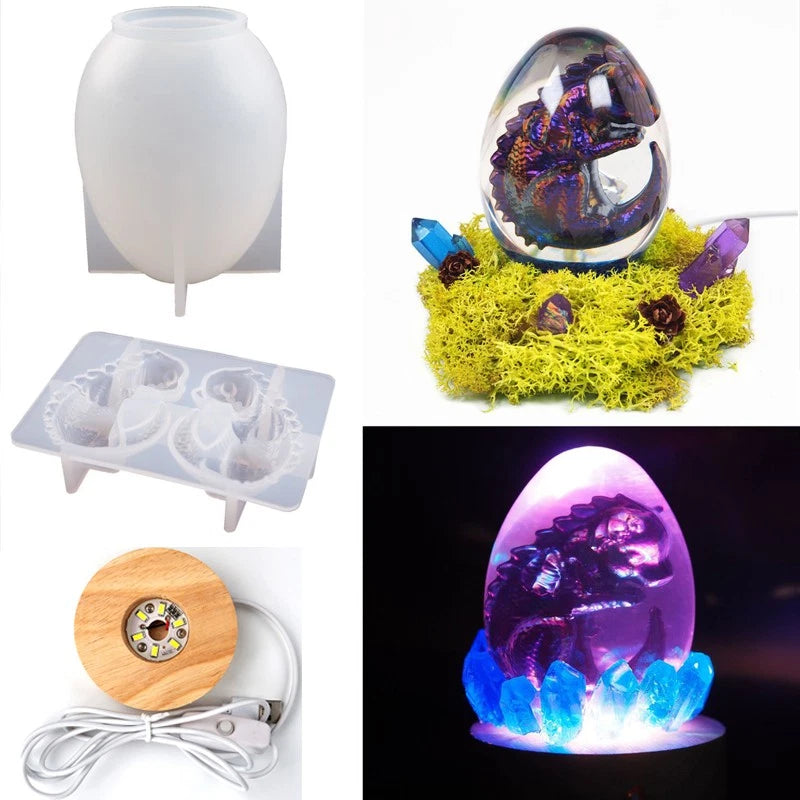 Crystal Silicone 3d Dragon Egg Ball Light Resin Table Lamp Night