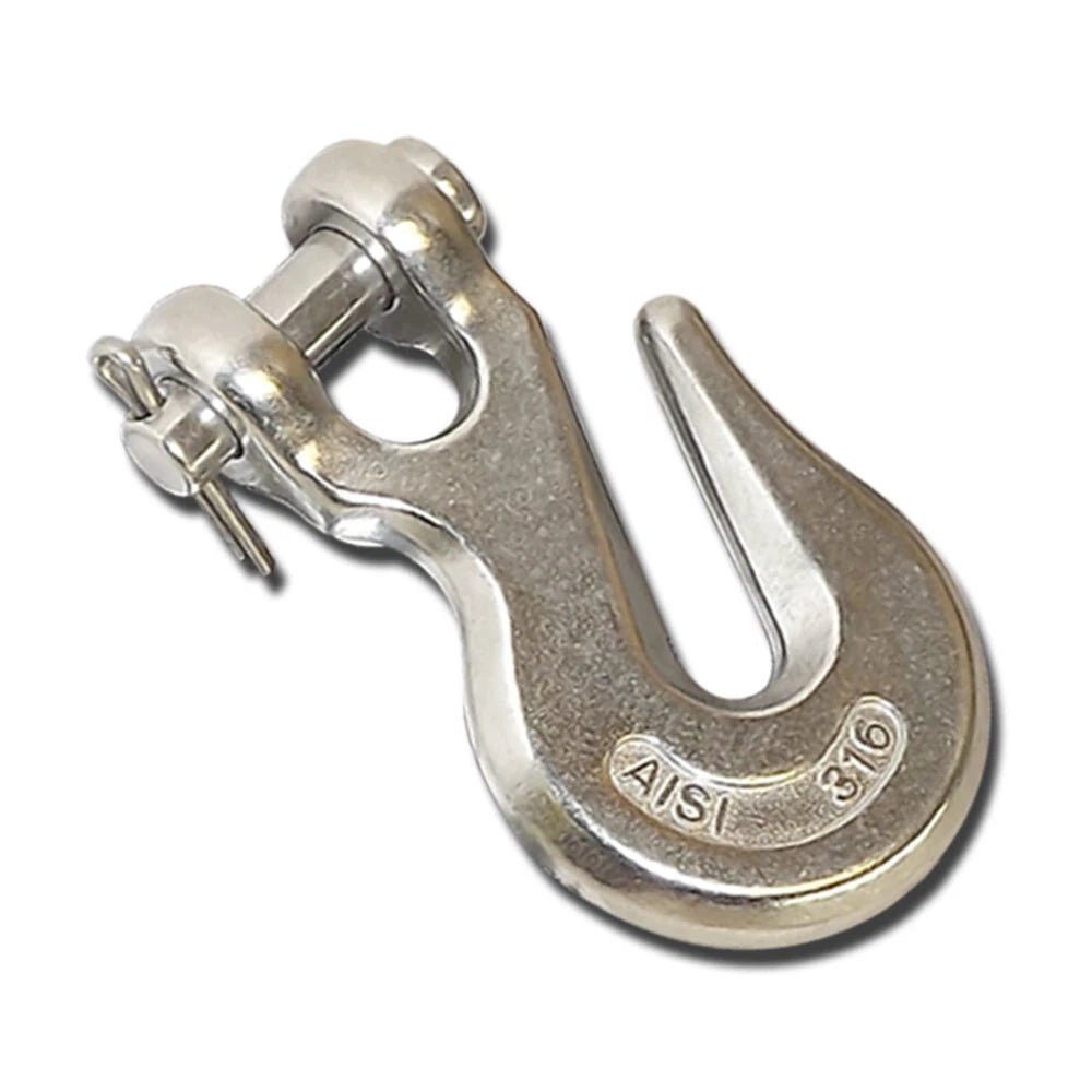 Stainless Steel 316 Clevis Grab Hook Towing Shackle 2,500 Lbs 3/8''