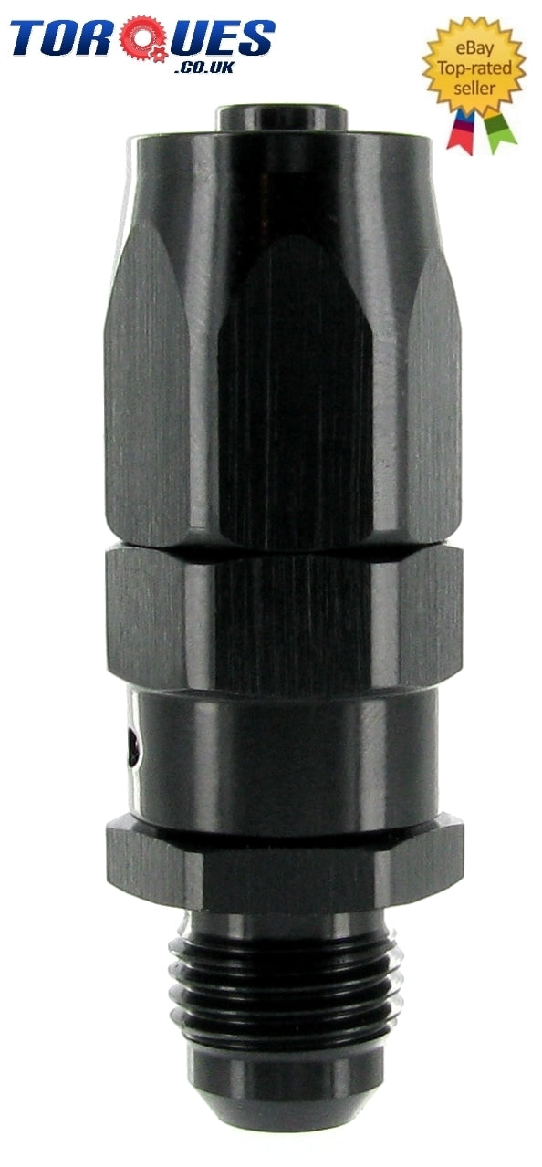 An -6 (6an -06 Jic ) Straight Male Fast Flow Hose Fitting Black
