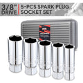 5 Pcs 3/8" SAE Metric Drive 6-Point Spark Plug Impact Socket Set by Unbranded