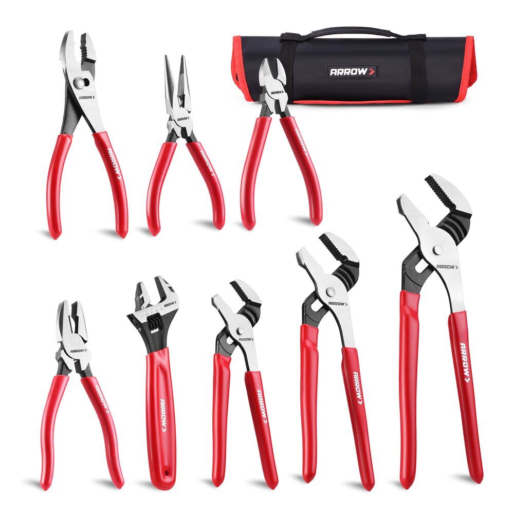 ARROW 8PCS Pliers & Wrench Set 6"-12" Adjustable by ARROW