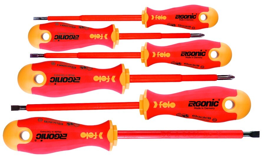 Felo 6pc Insulated Electricians Screwdriver Set