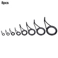 Black Mixed Size Fishing Top Rings Rod Pole Repair Kit Line Guides
