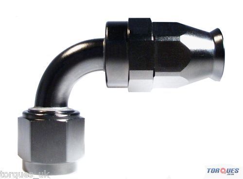 An-12 90 Degree Ptfe Stealth Black Hose Fitting