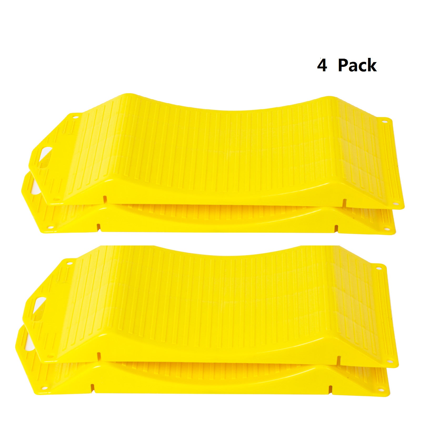 4pcs Yellow Portable Tire Saver Ramps Highly Visible for Flat Spot and