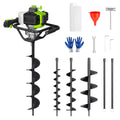 WORKPRO 62CC Gas Powered Post Hole Digger Earth Auger 2Stroke 4" 6" 8"