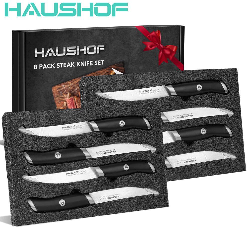 Haushof Steak Knives Sets Stainless Steel Premium Serrated Steak